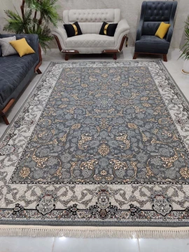 فرش ماشینی 700 شانه طرح تخت طاووس