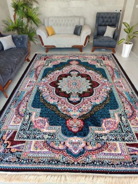 فرش ماشینی 500 شانه طرح باغ معلق