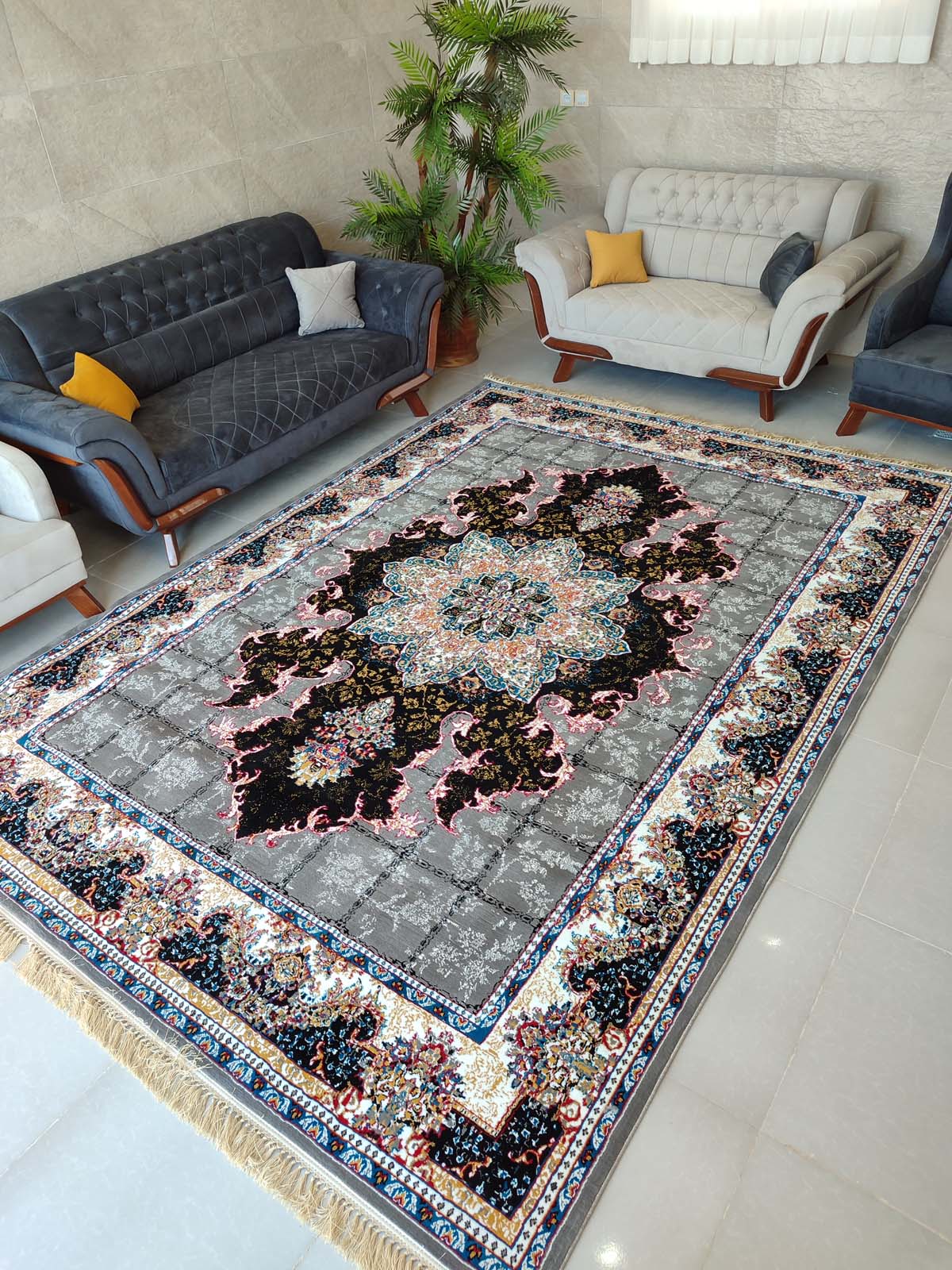 فرش ماشینی 500 شانه طرح هیوا