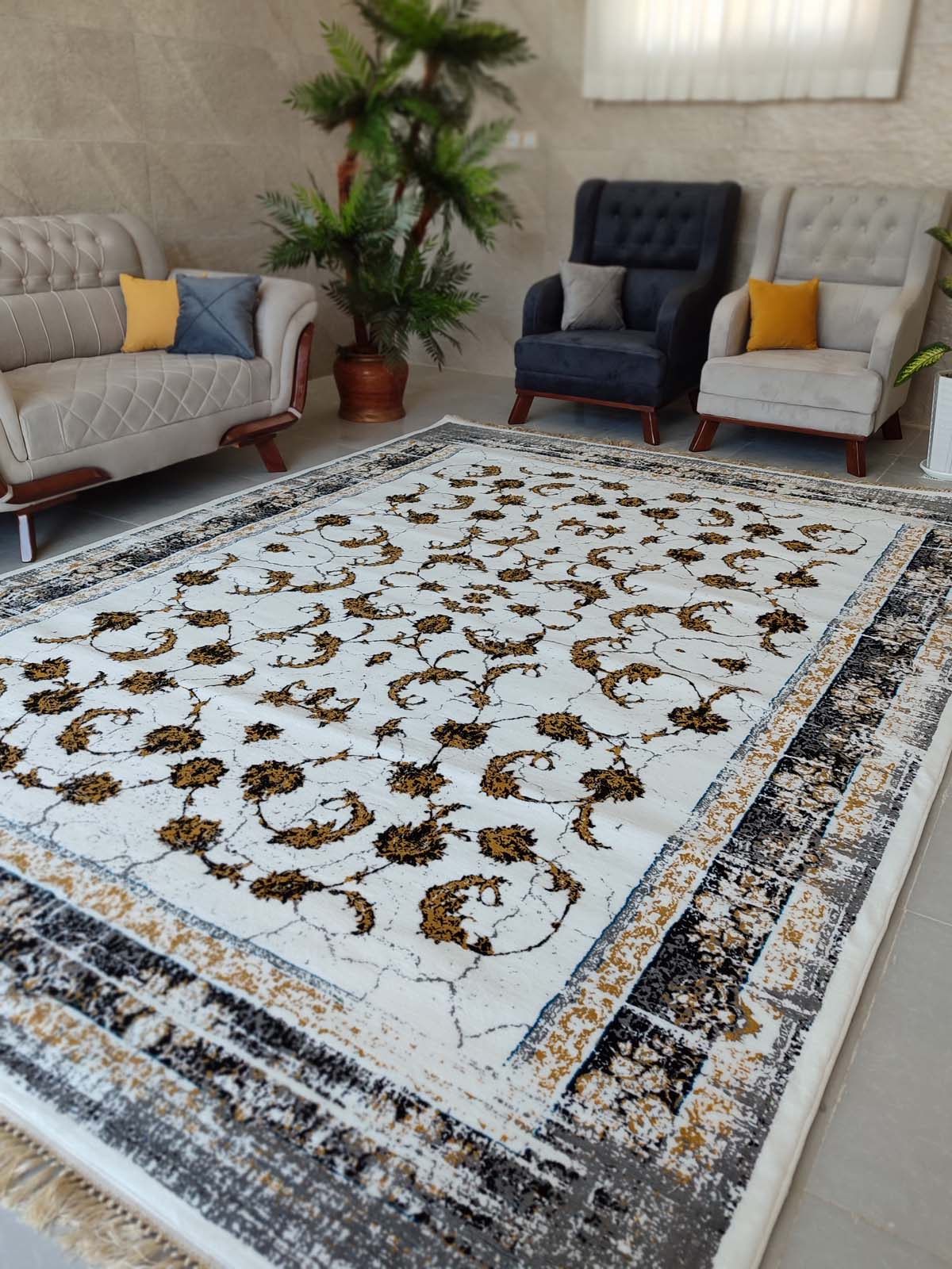 فرش ماشینی 500 شانه طرح کویر