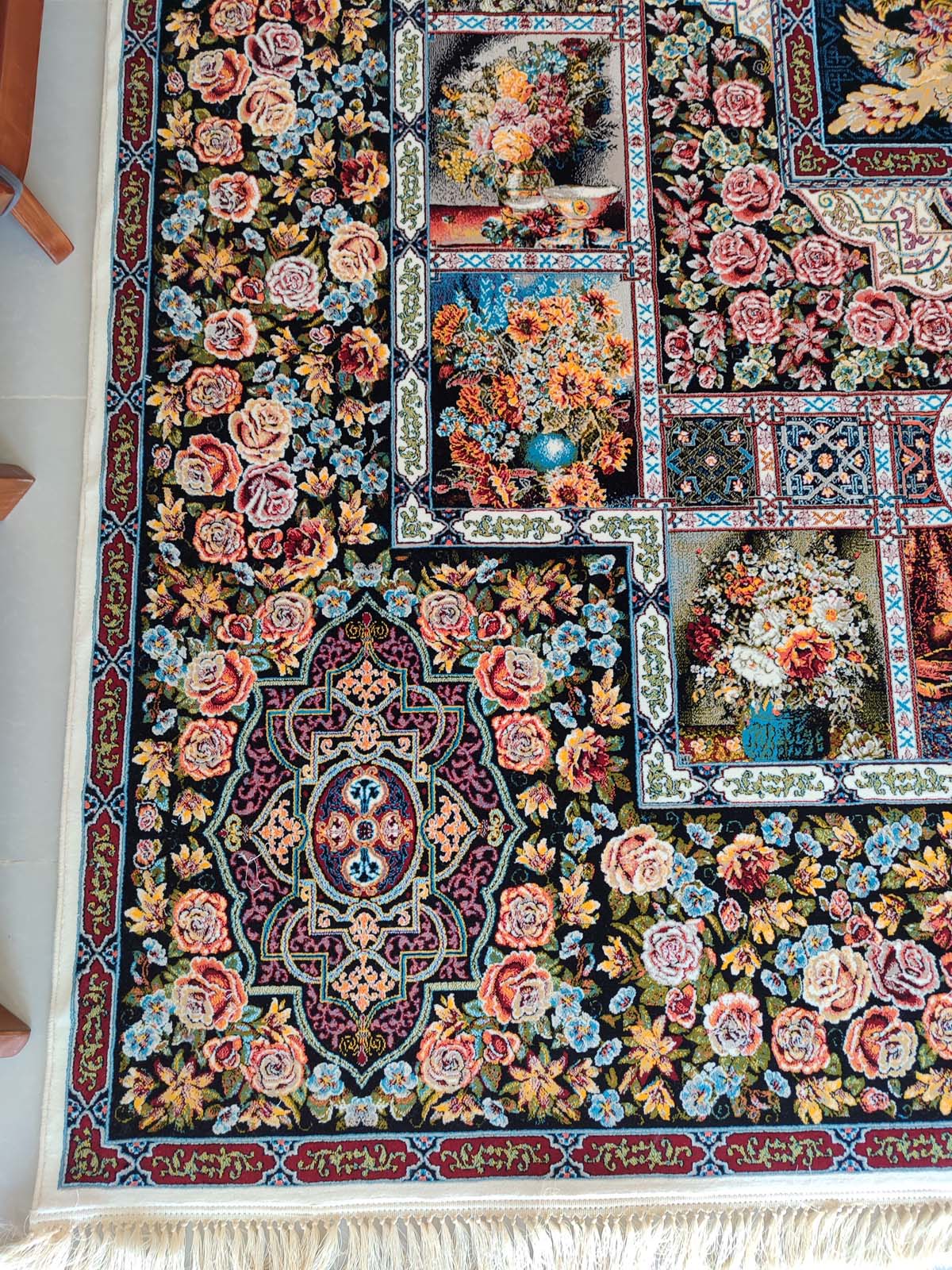 فرش ماشینی 700 شانه طرح باغ ارم