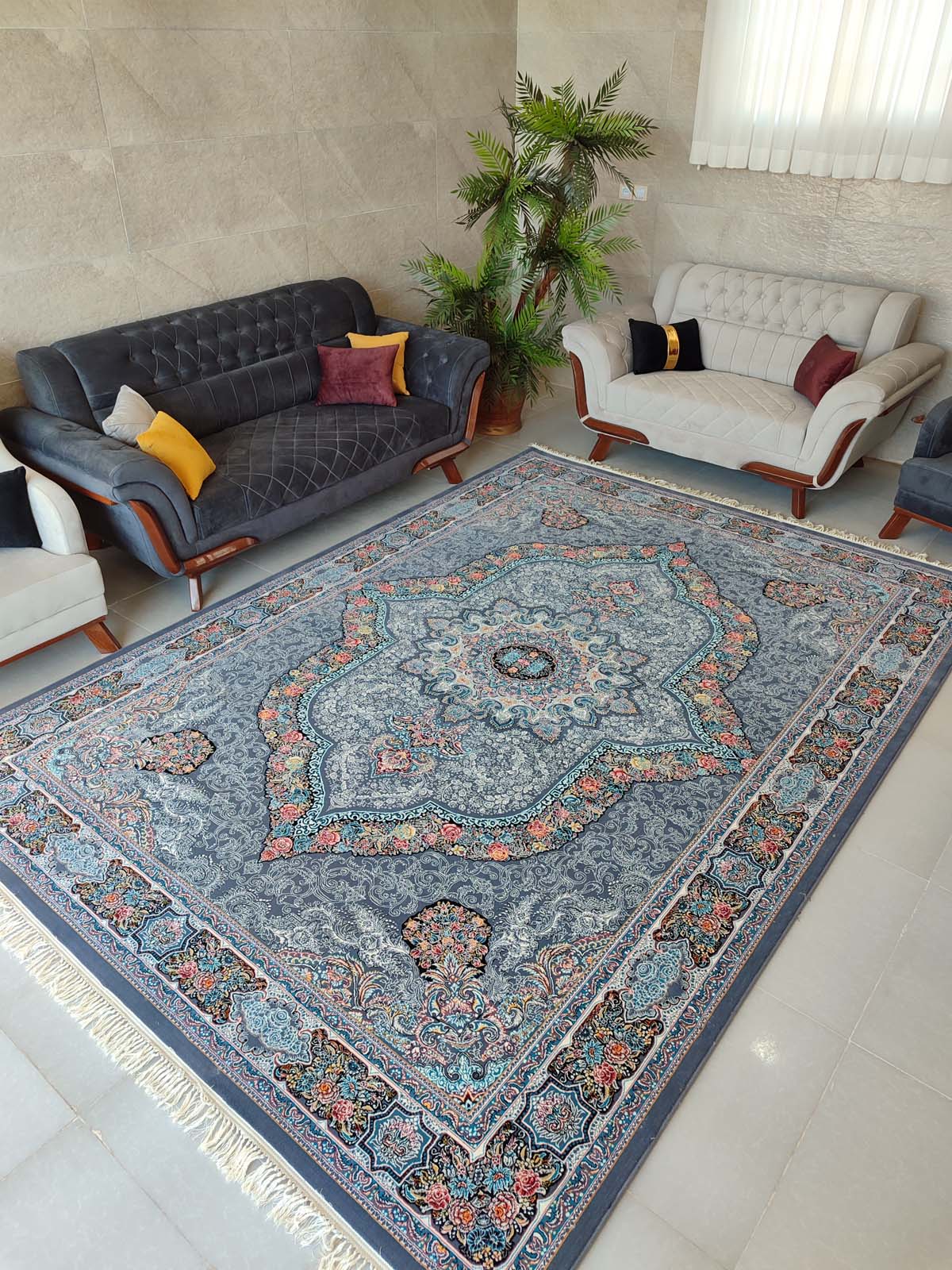 فرش ماشینی 700 شانه طرح کارینا