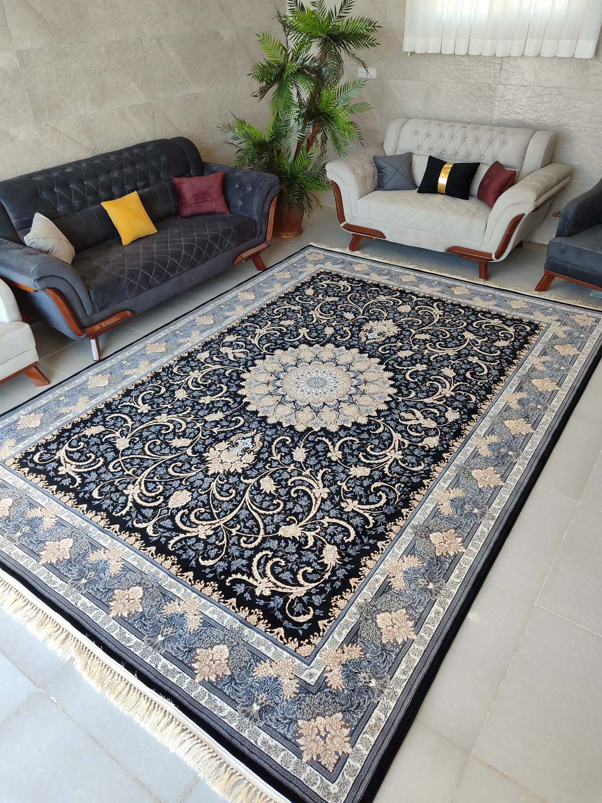 فرش ماشینی 700 شانه طرح تلناز